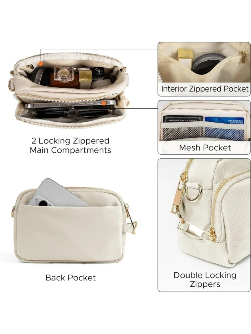 Anti-Theft Crossbody Bag for Women | Slash-Resistant, RFID Blocking Travel Purse